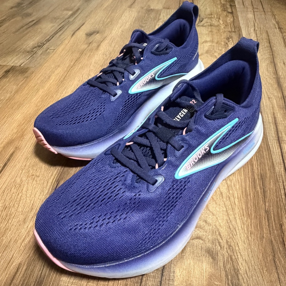 Brooks Glycerin 22 Womens Running Shoes Navy Blue Pink 1204341B429 Size 8B